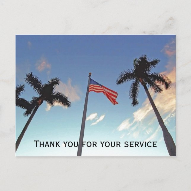 Militärischer Dank für den Dienst mit amerikanisch Postkarte (Vorderseite)