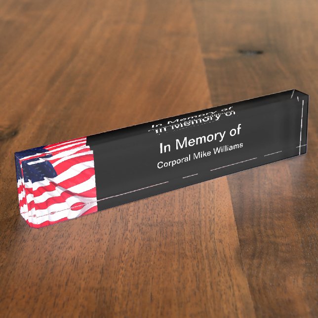 Militärischer Gedenkamerikaner Namensplakette (Seite)