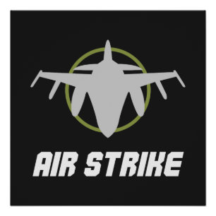 Militärischer Kampfjet-Luftangriff Poster
