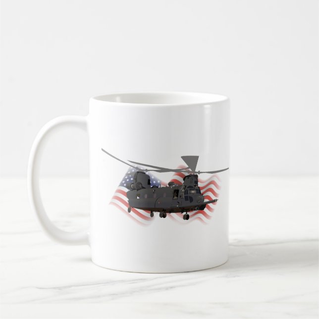 Militärischer MH-47 Chinook-Hubschrauber Kaffeetasse (Links)