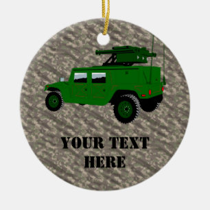 Militärischer Offroad-Truck-Raketenwerfer Keramik Ornament