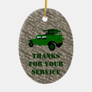 Militärischer Offroad-Truck-Raketenwerfer Keramik Ornament