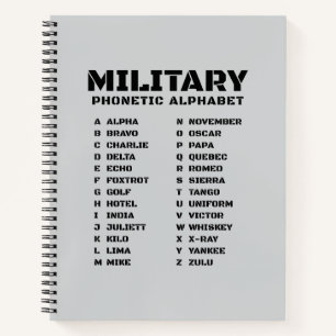 Militärisches Buchstabieralphabet – Graphiknotizbu Notizbuch