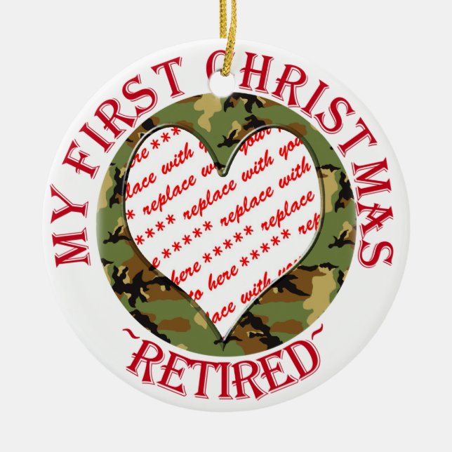 Militärisches Camouflage Remüde Weihnachtsrahmen F Keramikornament (Vorne)