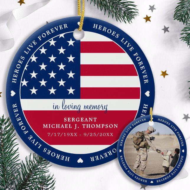 Militärisches Foto des Soldaten der amerikanischen Keramik Ornament (Von Creator hochgeladen)