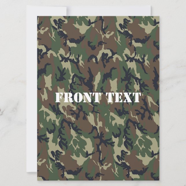 Militärisches Green Camouflage-Muster Einladung (Vorderseite)