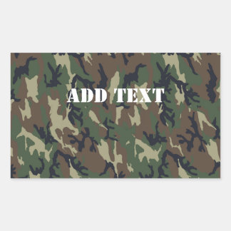 Militärisches Green Camouflage-Muster Rechteckiger Aufkleber