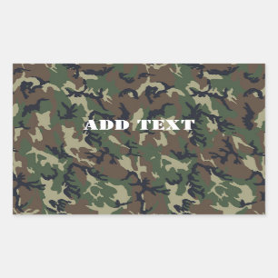 Militärisches Green Camouflage-Muster Rechteckiger Aufkleber