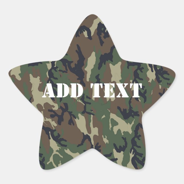 Militärisches Green Camouflage-Muster Stern-Aufkleber (Vorderseite)