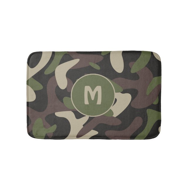 Militärisches, grün-braunes Muster Badematte (Vorderseite)