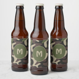 Militärisches, grün-braunes Muster Bierflaschenetikett