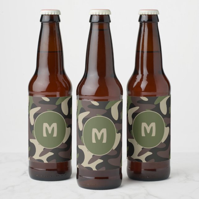 Militärisches, grün-braunes Muster Bierflaschenetikett (Flaschen)