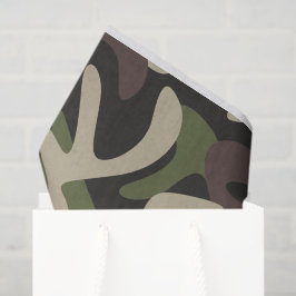 Militärisches, grünbraunes Muster Seidenpapier