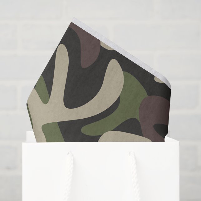 Militärisches, grünbraunes Muster Seidenpapier (Geschenktüte)