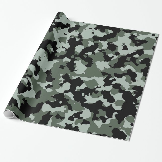 Militärisches grünes Tarnungs-Muster Geschenkpapier (Ungerollt)