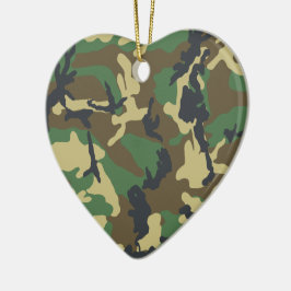 Militärisches Herz der grünen Armee Keramik Ornament