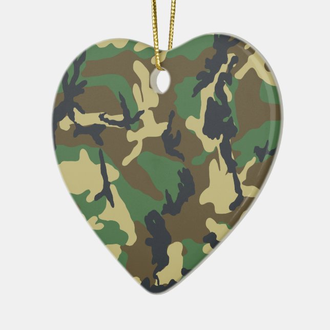 Militärisches Herz der grünen Armee Keramik Ornament (Links)