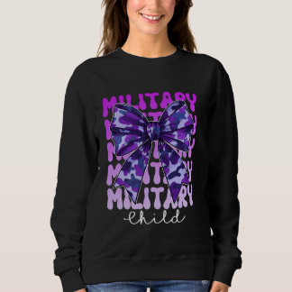 Militärisches Kindercoquette Bow Lila Camouflage Sweatshirt