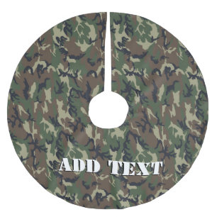 Militärisches Muster des grünen Waldes Polyester Weihnachtsbaumdecke