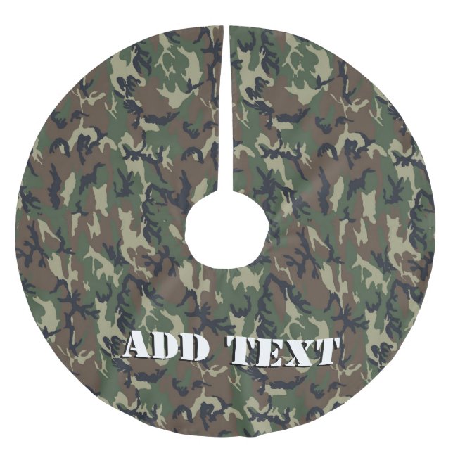 Militärisches Muster des grünen Waldes Polyester Weihnachtsbaumdecke (Vorderseite)