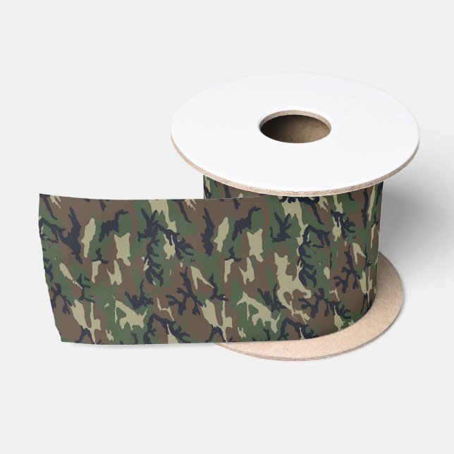 Militärisches Muster des grünen Waldes Satinband (Spule)