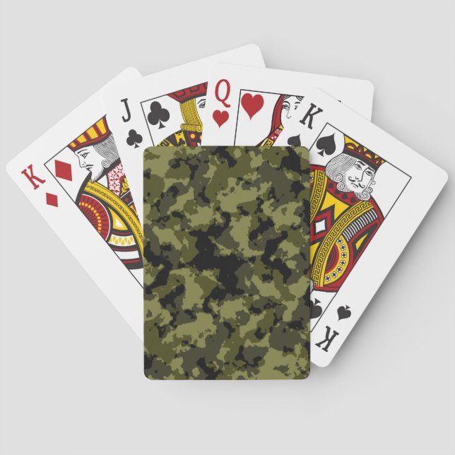 Militärisches Muster im Camouflage-Stil Spielkarten (Rückseite)