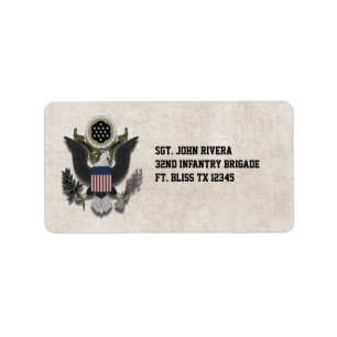 Militärisches patriotisches Adler-Logo-Siegel Adressaufkleber
