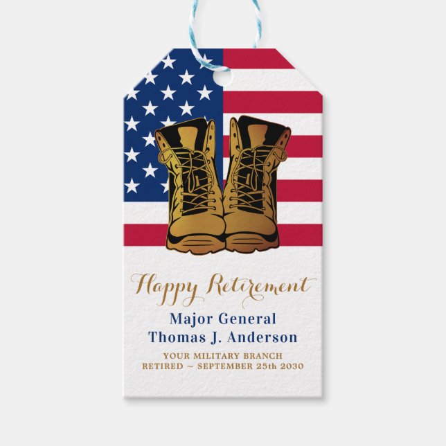 Militärisches US-amerikanisches Flag Boots Retirem Geschenkanhänger (Vorderseite)