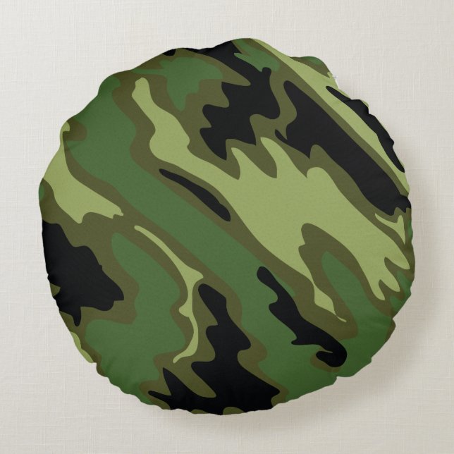 Militärisches Vorgehen Rundes Kissen (Rückseite)