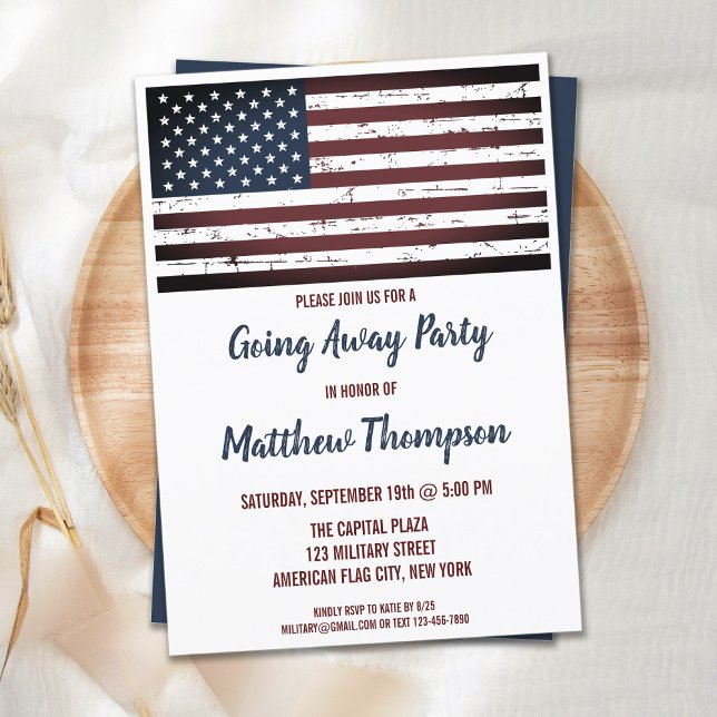 Militärisches Weggehen Party USA-Flagge Einladung (Von Creator hochgeladen)