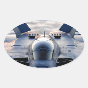Militärjet Ovaler Aufkleber