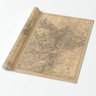 Militärkarte N.O. Virginia mit Forts u. Straßen Geschenkpapier