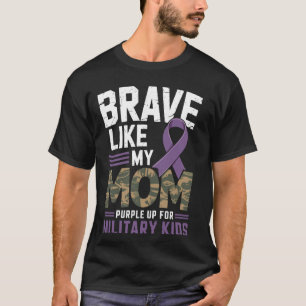 Militärkind-Bewusstsein Lila Oben Kinder Mutig Wie T-Shirt