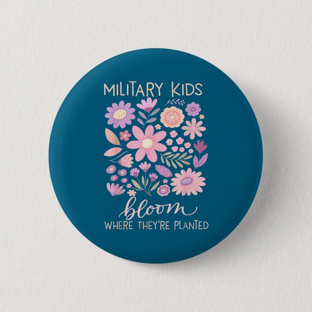 Militärkind Löwenzahn blüht dort, wo sie gepflanzt Button (Vorderseite)