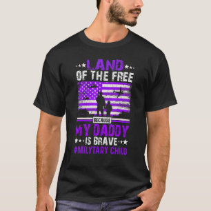 Militärkindermonat Lila Hoch Land der Freien Da T-Shirt