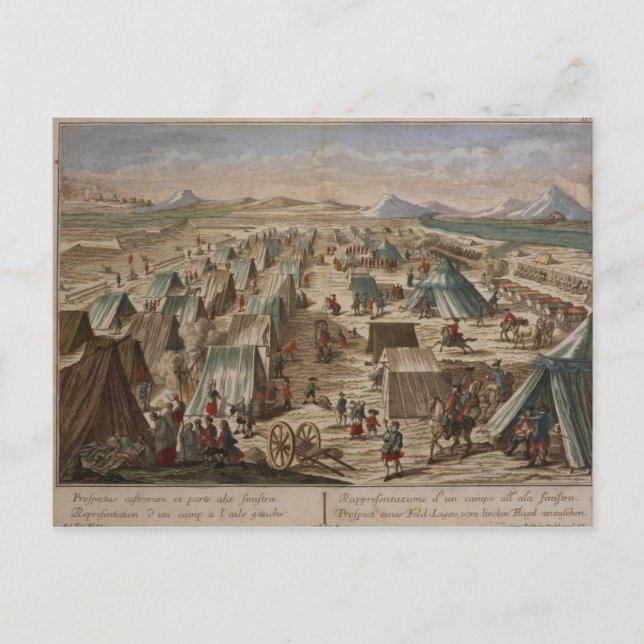Militärlager, um 1780 postkarte (Vorderseite)