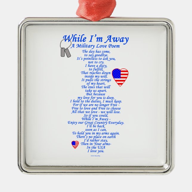 MilitärLiebe-Gedicht Ornament Aus Metall (Vorne)