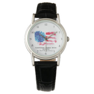 *~* MilitärMama-Veteranen-rote weiße Blau Armbanduhr