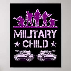 Militärmonat für Kinder, die Camouflage Lila haben Poster
