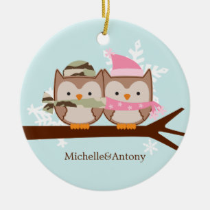 Militärpaar-Weihnachtsverzierungen Keramik Ornament
