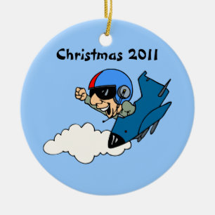 Militärpilot in Weihnachten im Jet Keramik Ornament