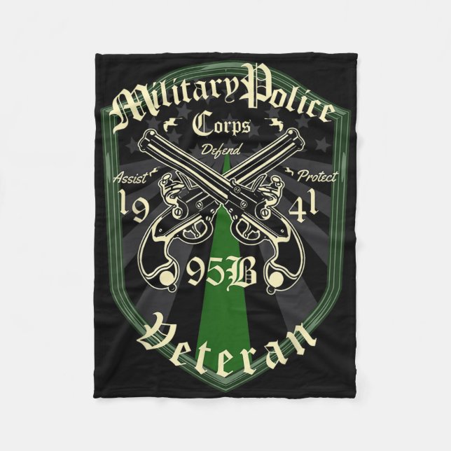 Militärpolizei 95 Bravo Veteran Fleecedecke (Vorderseite)