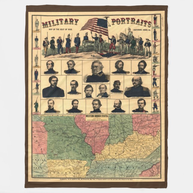 Militärportraits an der Grenze zum zivilen Krieg 1 Fleecedecke (Vorderseite)