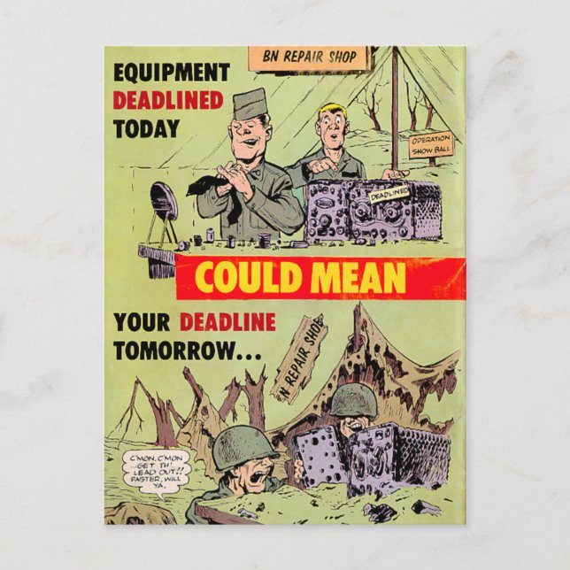 Militärreparaturen Postkarte (Vorderseite)