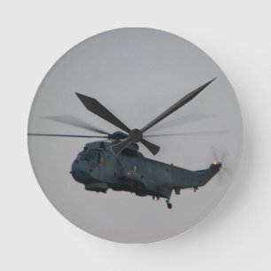MilitärSea King-Hubschrauber Runde Wanduhr