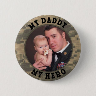 Militärsoldat mein Vati mein Held-Gewohnheits-Fot Button