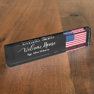 Militärsoldat willkommen Zuhause Classy American  Namensplakette