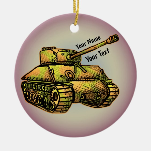 Militärtank Keramik Ornament (Vorne)
