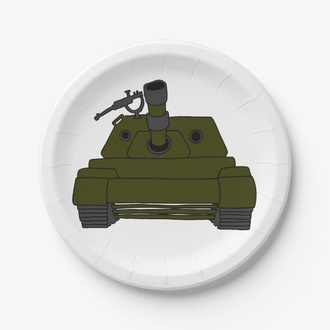 Militärtank Pappteller (Vorderseite)