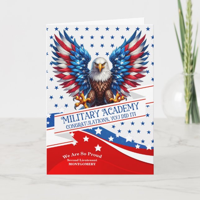 Military Academy Graduate American Eagle and Stars Karte (Vorderseite)